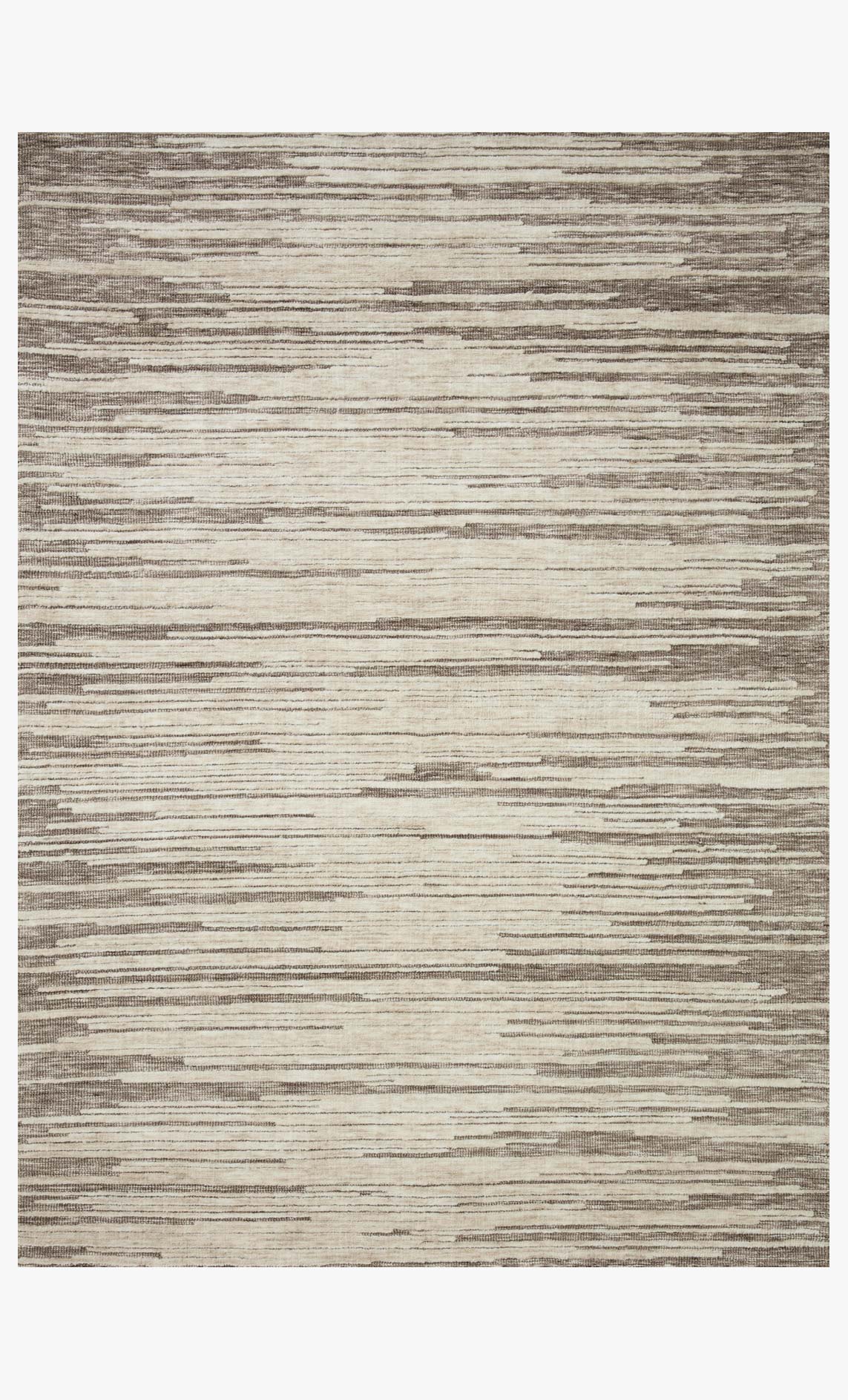 Taupe and stone power-loomed area rug with horizontal striped pattern