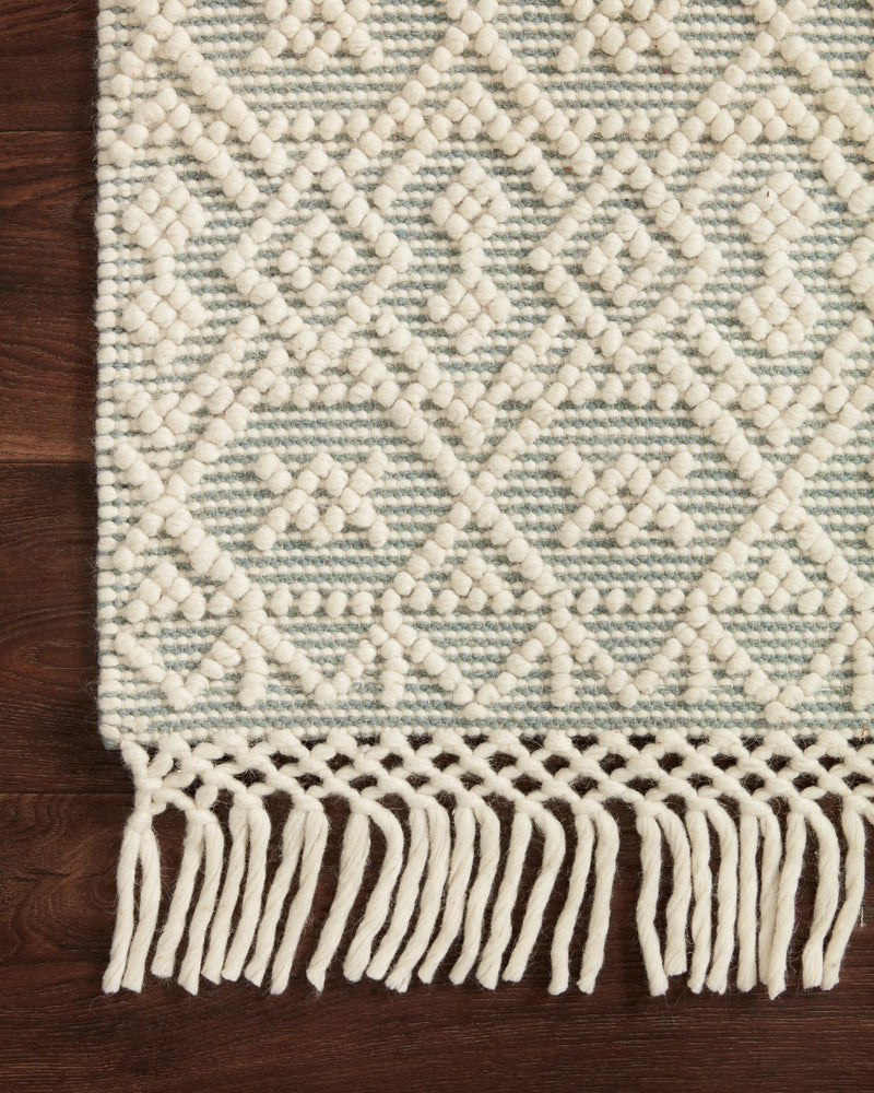 Loloi II Noelle Collection - Contemporary Hand Woven Rug in Ivory & Blue (NOE-05)