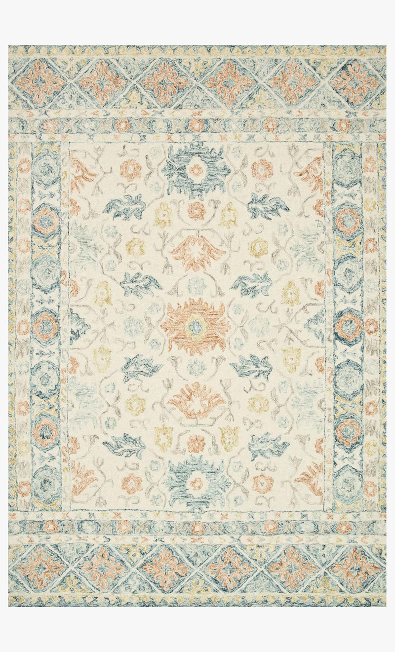 Loloi Norabel Collection - Contemporary Hooked Rug in Ivory & Multi (NOR-01)