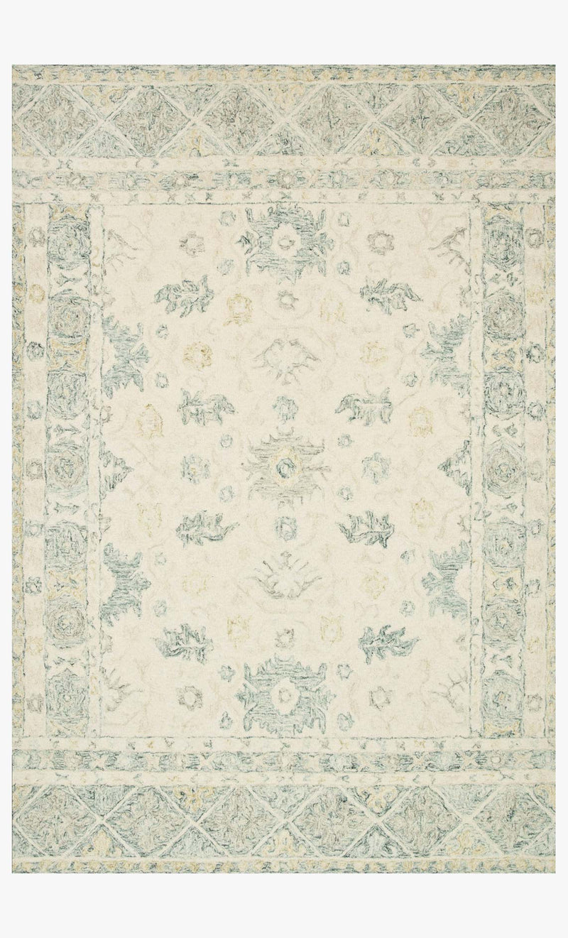 Loloi Norabel Collection - Contemporary Hooked Rug in Ivory & Slate (NOR-01)