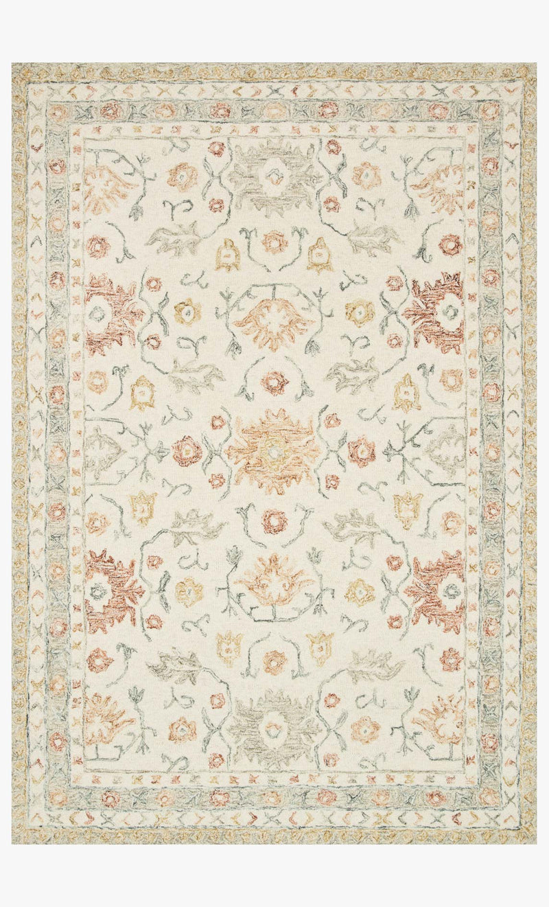 Loloi Norabel Collection - Contemporary Hooked Rug in Ivory & Rust (NOR-03)