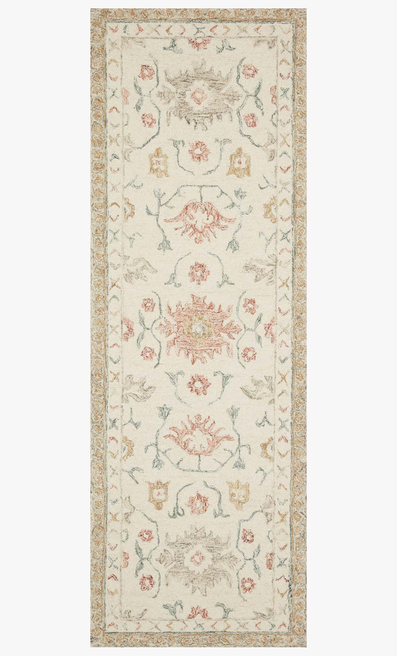Loloi Norabel Collection - Contemporary Hooked Rug in Ivory & Rust (NOR-03)