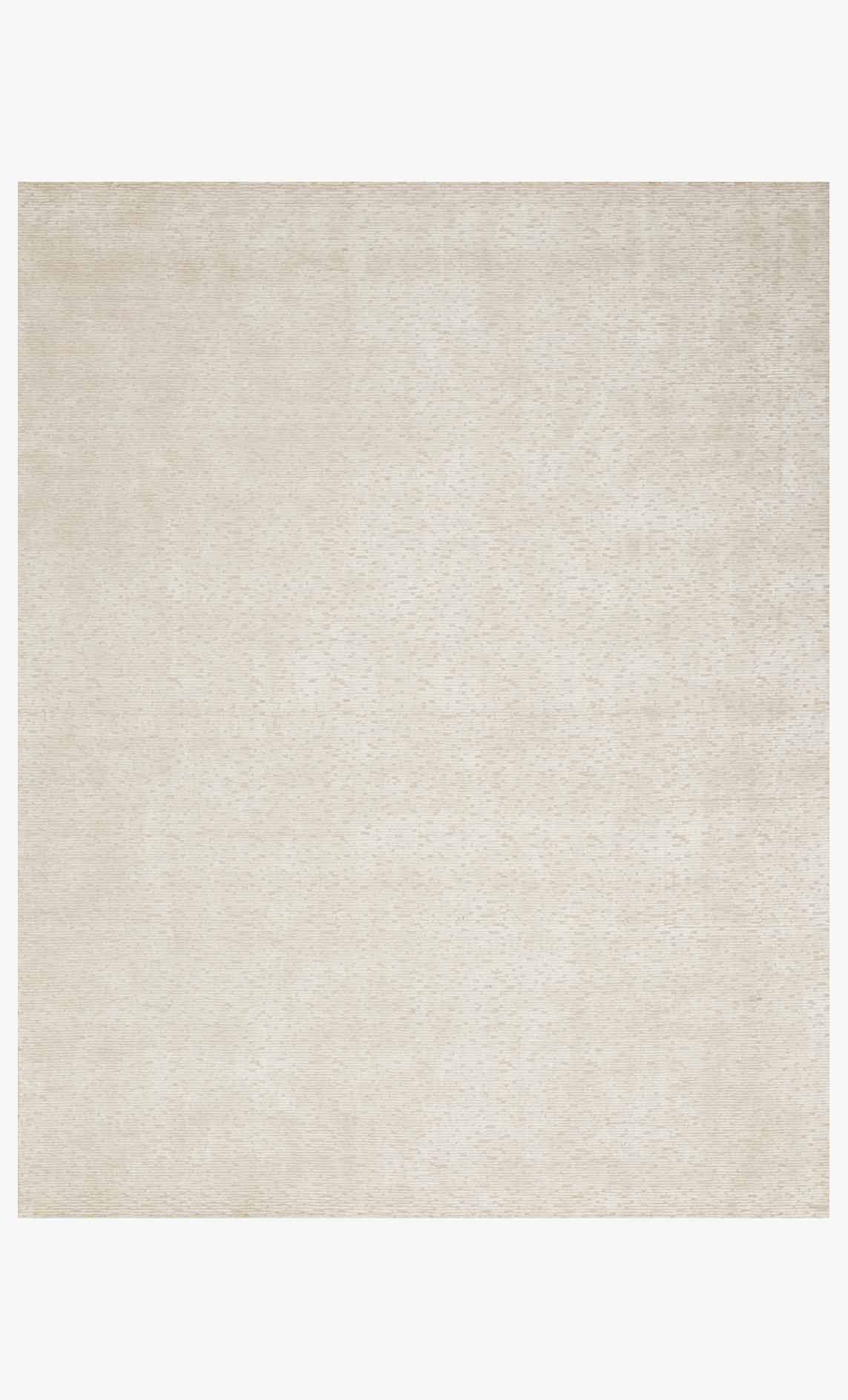 Ivory hand-loomed area rug with subtle flatweave texture, square layout