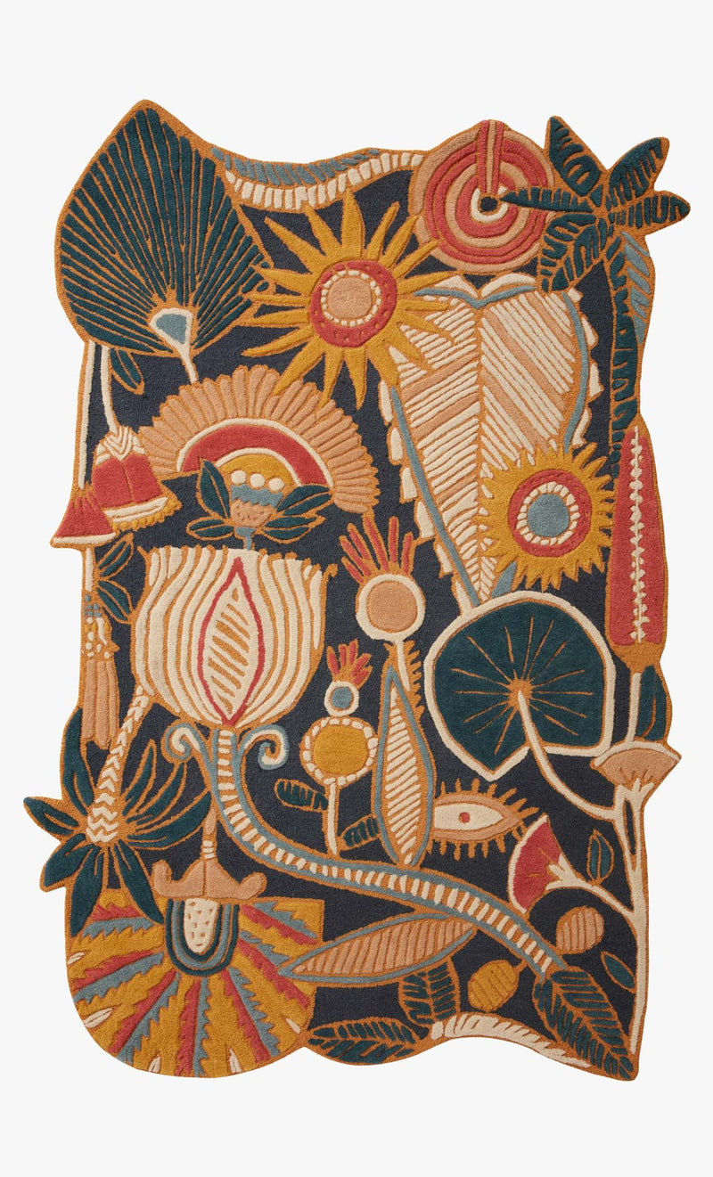 Justina Blakeney x Loloi Optimism Collection - Contemporary Hand Tufted Rug in Denim & Sunset (OPT-03)