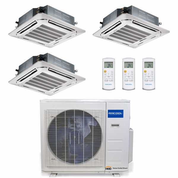 MRCOOL Olympus Mini Split - 3-Zone 36,000 BTU Ductless Air Conditioner and Heat Pump with 18K + 12K + 12K Cassette Air Handlers