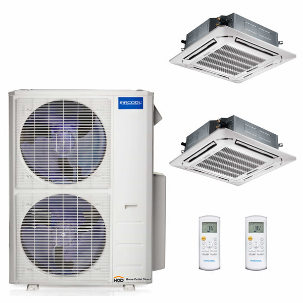 MRCOOL Olympus Mini Split - 2-Zone 48,000 BTU Ductless Air Conditioner and Heat Pump with 24K + 24K Cassette Air Handlers