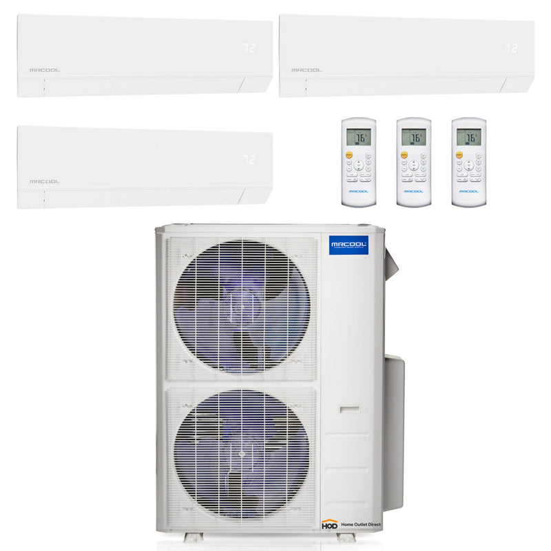 MRCOOL Olympus Mini Split - 3-Zone 48,000 BTU Ductless Air Conditioner and Heat Pump with 18K + 12K + 9K Wall Mount Air Handlers