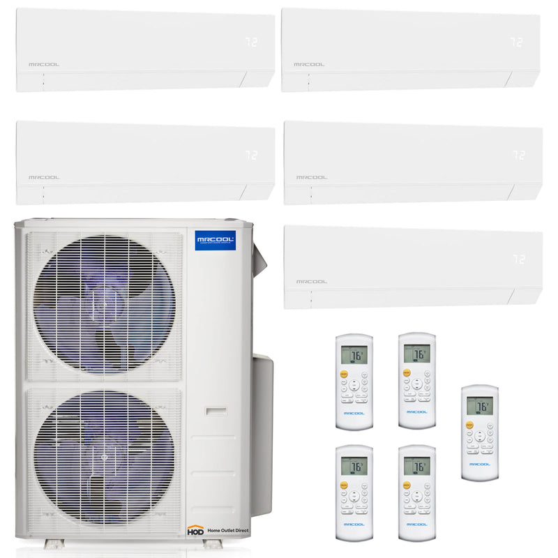 MRCOOL Olympus Mini Split - 5-Zone 48,000 BTU Ductless Air Conditioner and Heat Pump with 9K + 9K + 9K + 9K + 9K Wall Mount Air Handlers