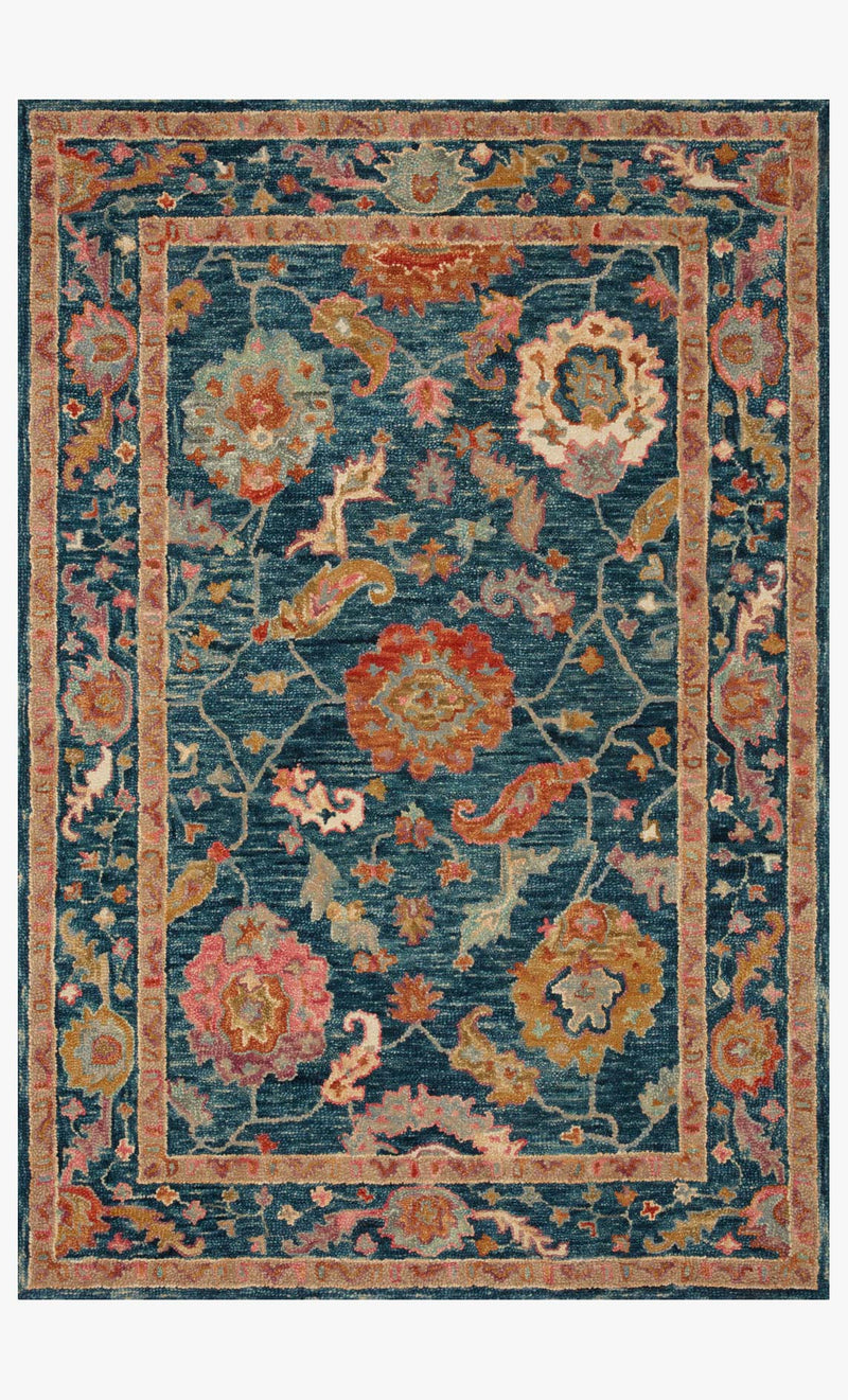 Loloi Padma Collection - Transitional Hooked Rug in Marine & Multi (PMA-01)