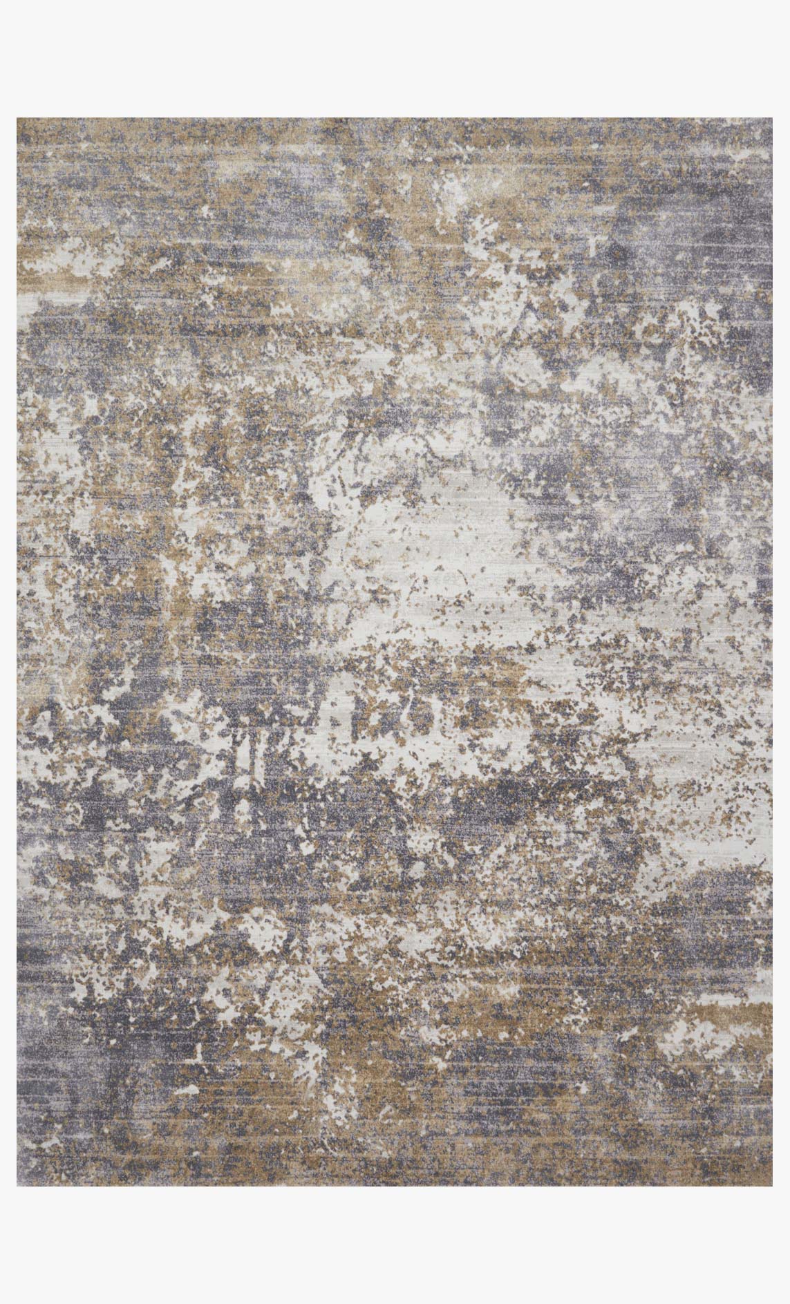 Transitional power-loomed rug with speckled gray and stone abstract pattern