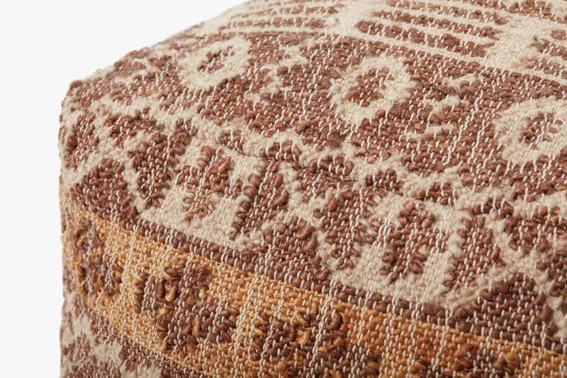 Loloi Poufs Collection - POUF Hand Woven Rug in Beige (LPF0015)