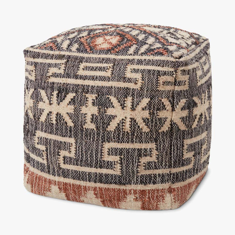Loloi Poufs Collection - POUF Hand Woven Rug in Charcoal (LPF0016)