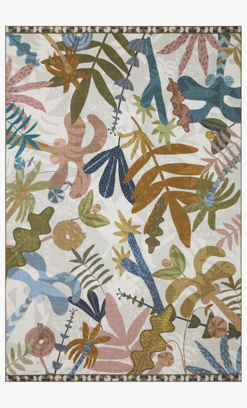 Justina Blakeney x Loloi Pisolino Collection - Indoor/Outdoor Power Loomed Rug in Ivory & Multi (PSO-01)