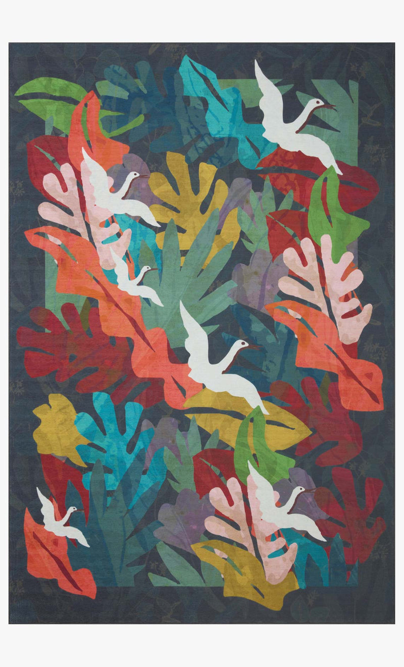 Justina Blakeney x Loloi Pisolino Collection - Indoor/Outdoor Power Loomed Rug in Forest & Fiesta (PSO-06)