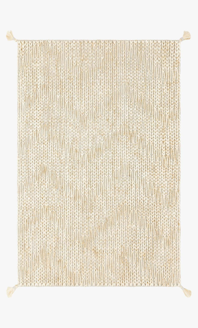 Justina Blakeney x Loloi Playa Collection - Contemporary Hand Woven Rug in Lt Grey & Ivory (PLY-01)