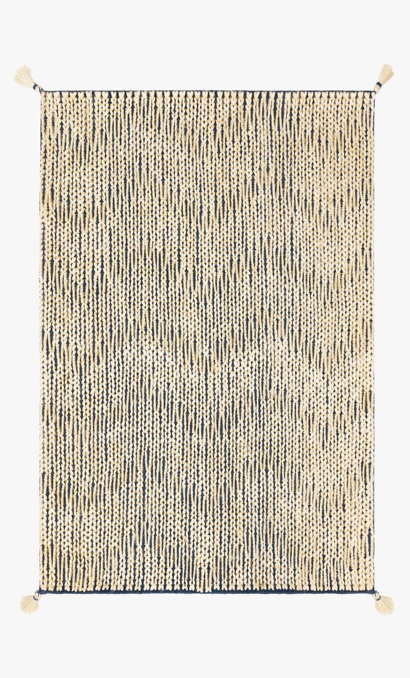 Justina Blakeney x Loloi Playa Collection - Contemporary Hand Woven Rug in Navy & Ivory (PLY-01)