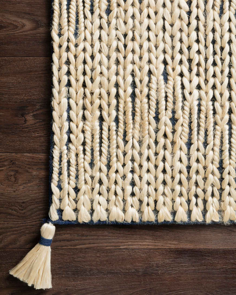 Justina Blakeney x Loloi Playa Collection - Contemporary Hand Woven Rug in Navy & Ivory (PLY-01)