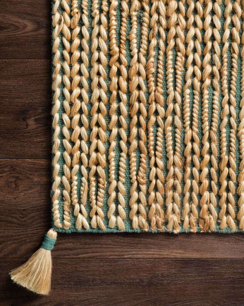 Justina Blakeney x Loloi Playa Collection - Contemporary Hand Woven Rug in Aqua & Natural (PLY-02)