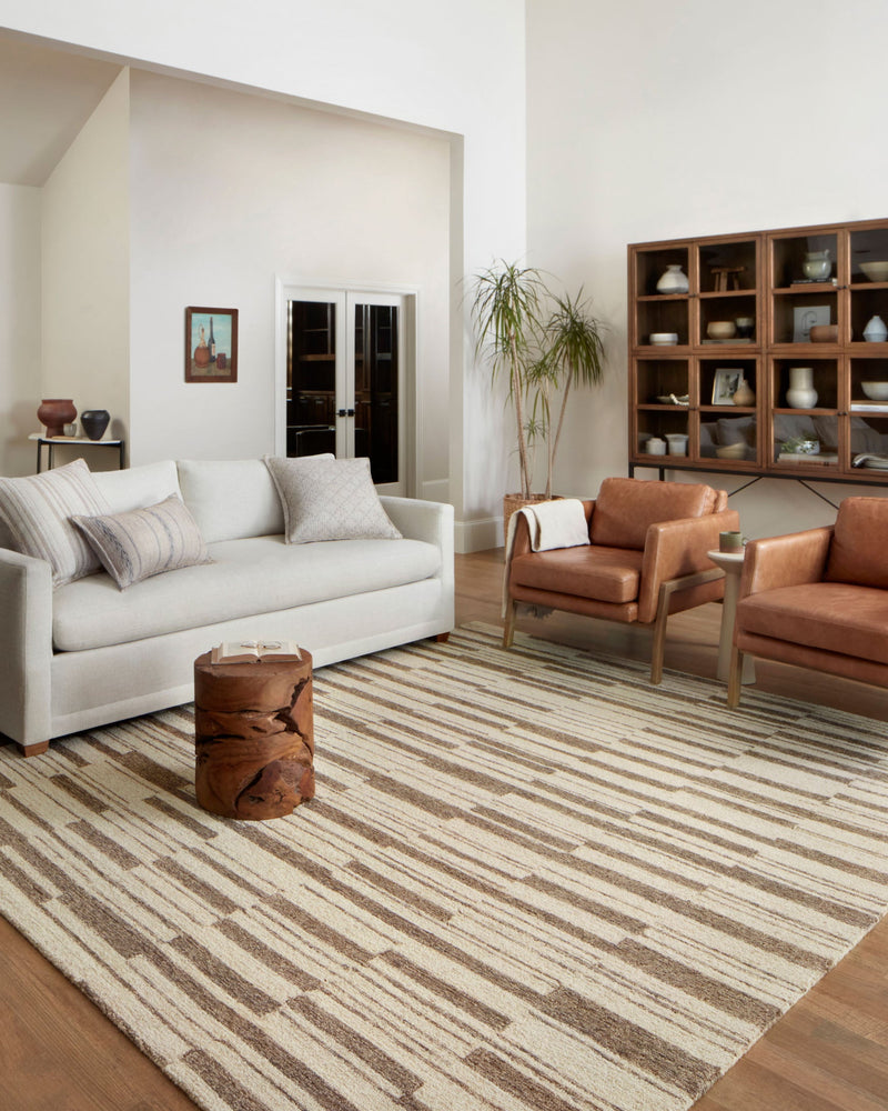 Chris Loves Julia x Loloi Polly Collection - Contemporary Hand Tufted Rug in Beige & Tobacco (POL-04)