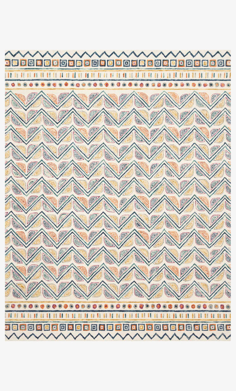 Justina Blakeney x Loloi Priti Collection - Contemporary Hooked Rug in Ivory (PRT-03)