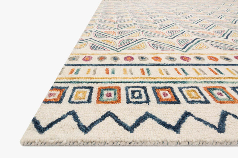 Justina Blakeney x Loloi Priti Collection - Contemporary Hooked Rug in Ivory & Multi (PRT-03)