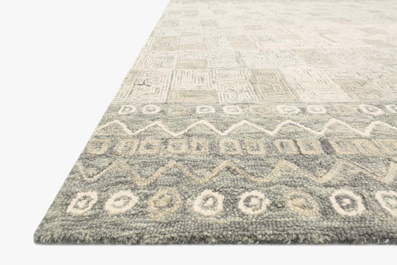 Justina Blakeney x Loloi Priti Collection - Contemporary Hooked Rug in Pewter & Natural (PRT-04)