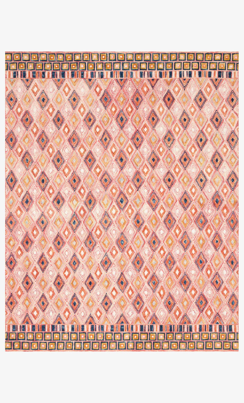 Justina Blakeney x Loloi Priti Collection - Contemporary Hooked Rug in Pink & Sunset (PRT-06)