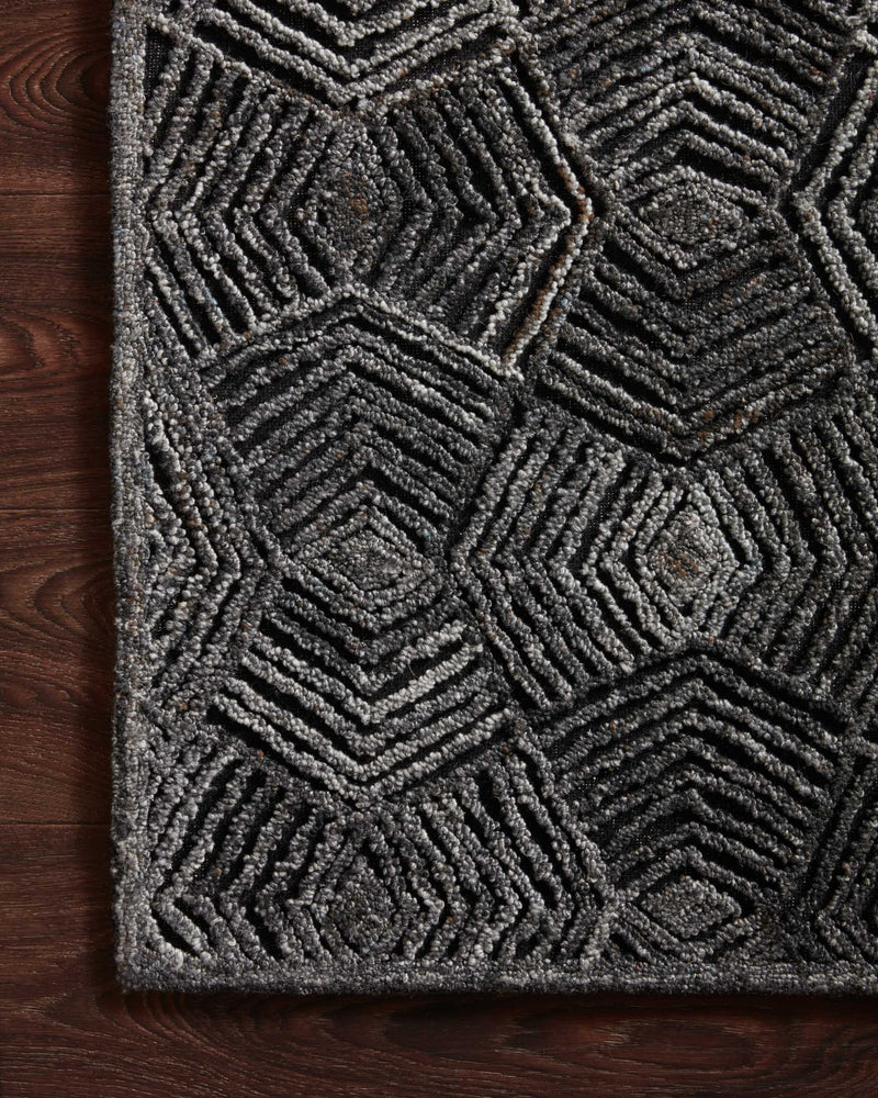 Loloi Prescott Collection - Contemporary Hooked Rug in Charcoal (PRE-01)
