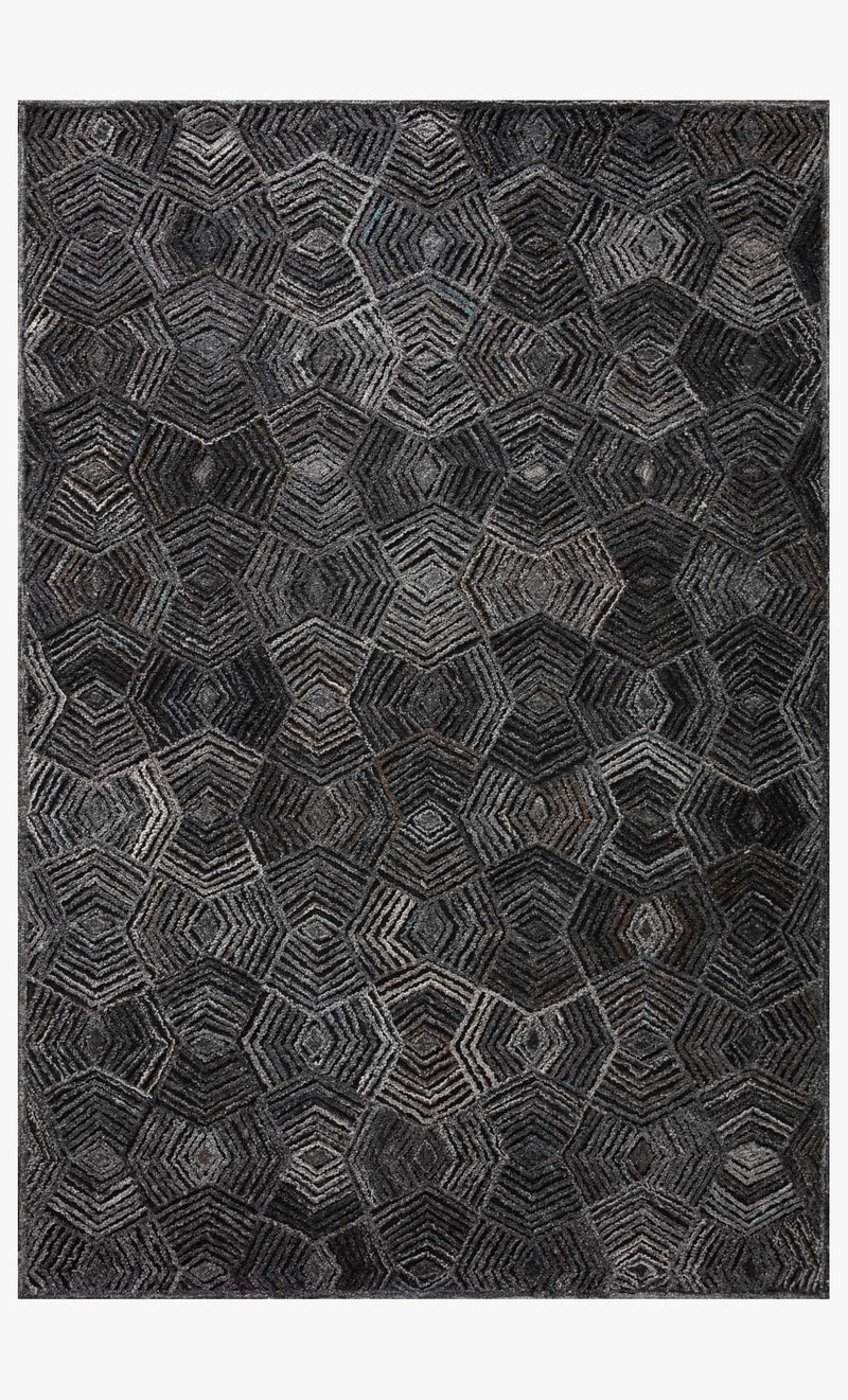 Loloi Prescott Collection - Contemporary Hooked Rug in Charcoal (PRE-01)