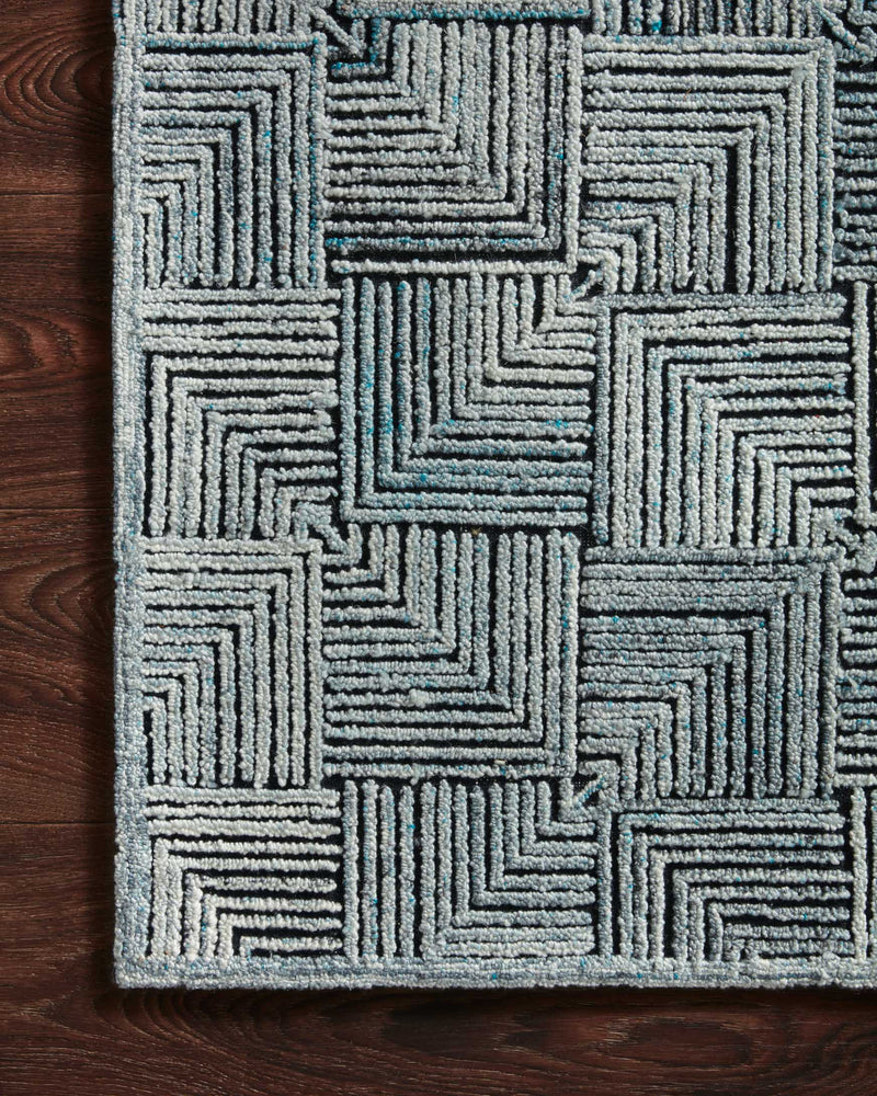Loloi Prescott Collection - Contemporary Hooked Rug in Arctic Blue (PRE-03)