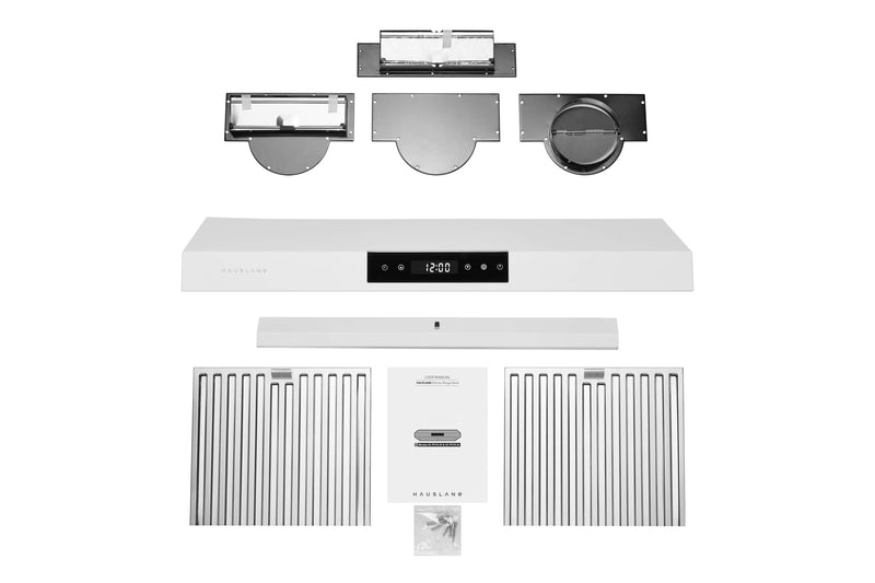 Hauslane 30-Inch Under Cabinet Touch Control Range Hood with Stainless Steel Filters in Matte White (UC-PS18WHT-30)