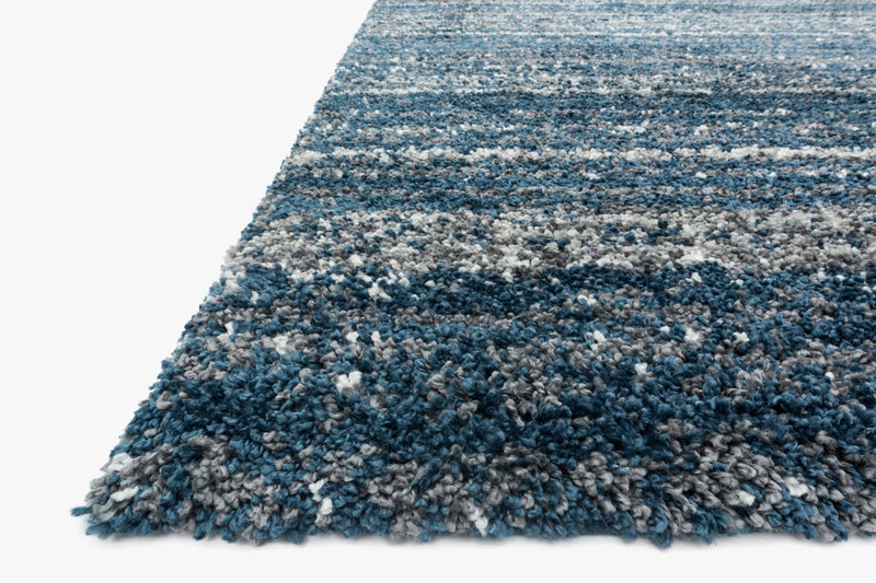 Loloi Quincy Collection - Shags Power Loomed Rug in Navy & Pewter (QC-05)