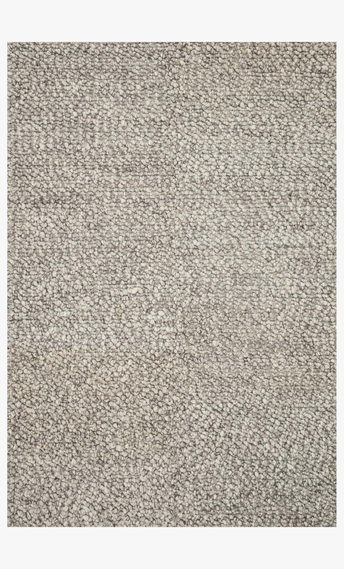 Light stone hand-woven rug with dense looped texture, rectangular area rug