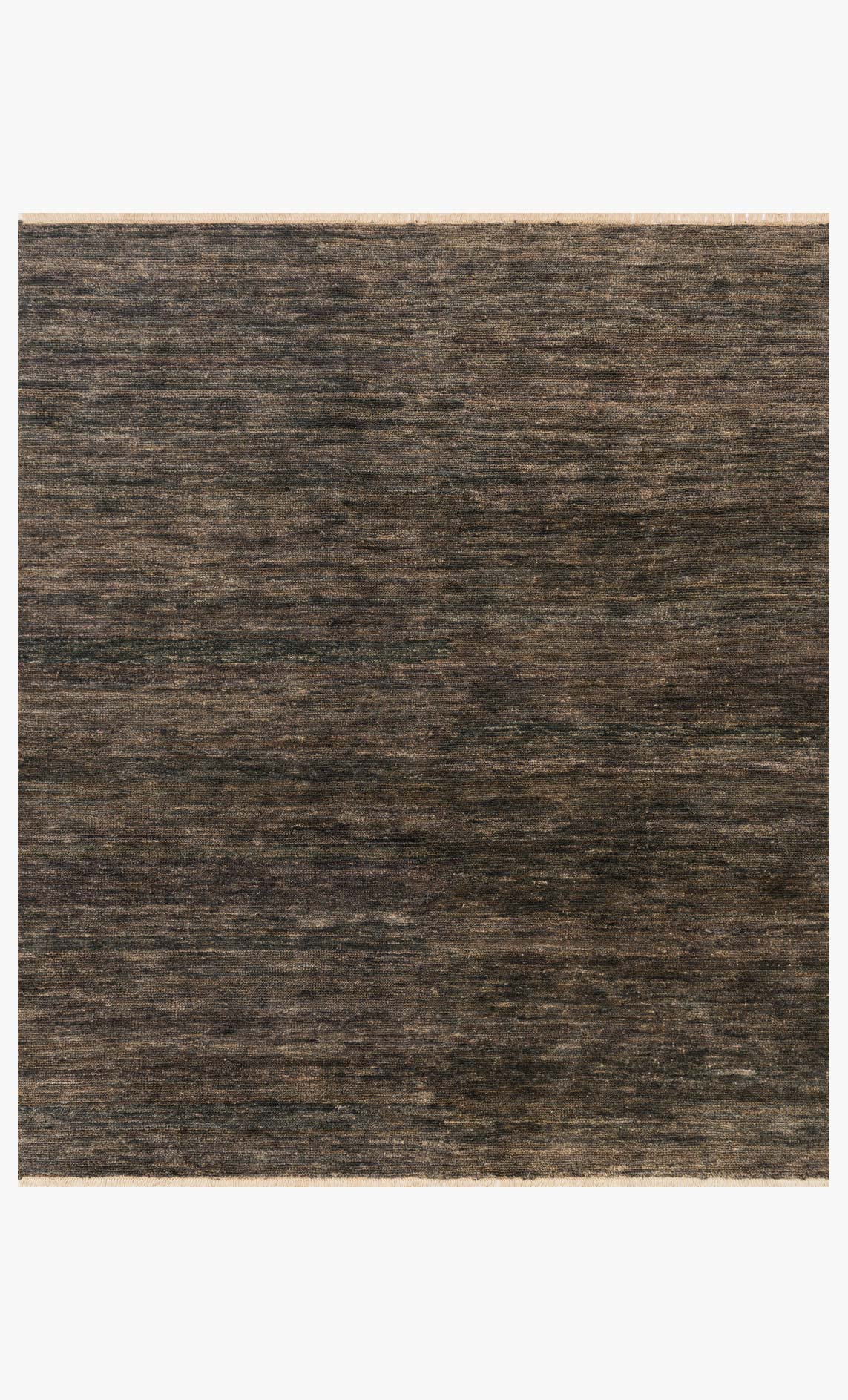 Charcoal dark gray contemporary hand-knotted area rug, flat weave with subtle horizontal texture