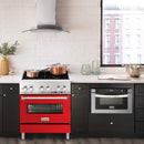 ZLINE 30-inch Legacy Series Dual Fuel Range with Red Matte Door (RA-RM-30)