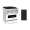 ZLINE 30-Inch Dual Fuel Range with 4.0 cu. ft. Electric Oven and Gas Cooktop and Griddle and White Matte Door in Stainless Steel (RA-WM-GR-30)