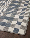 Loloi II Rainier Collection - Indoor/Outdoor Power Loomed Rug in Ivory & Denim (RAI-04)