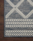 Loloi II Rainier Collection - Indoor/Outdoor Power Loomed Rug in Denim & Ivory (RAI-05)