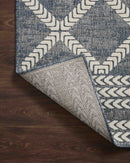 Loloi II Rainier Collection - Indoor/Outdoor Power Loomed Rug in Denim & Ivory (RAI-05)