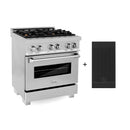 ZLINE 30-inch Legacy Series Dual Fuel Range with Gas Brass Burner Cooktop, Griddle and 4.0 Cu. Ft. Electric Oven in Fingerprint Resistant Stainless (RAS-SN-BR-GR-30)