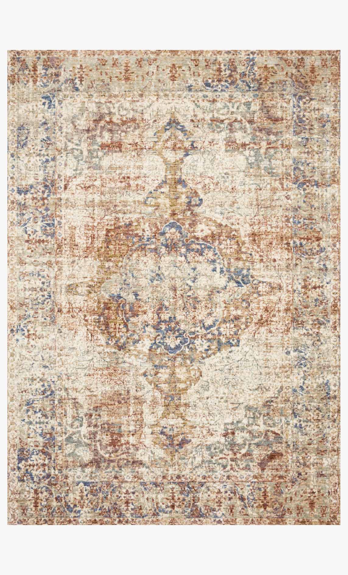 Loloi Revere power-loomed rug with multi-color distressed medallion pattern