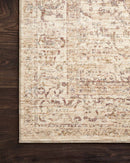 Loloi Revere Collection - Traditional Power Loomed Rug in Ivory & Berry (REV-04)