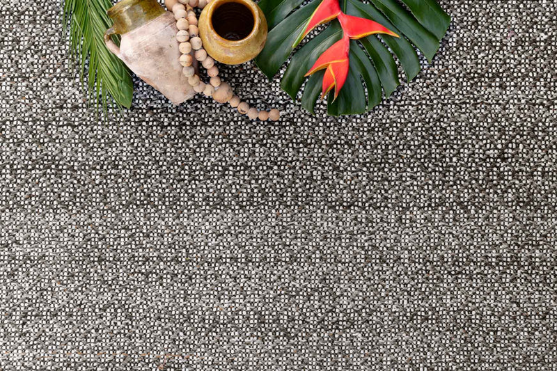 Justina Blakeney x Loloi Rey Collection - Indoor/Outdoor Hand Woven Rug in Ivory & Charcoal (REY-02)