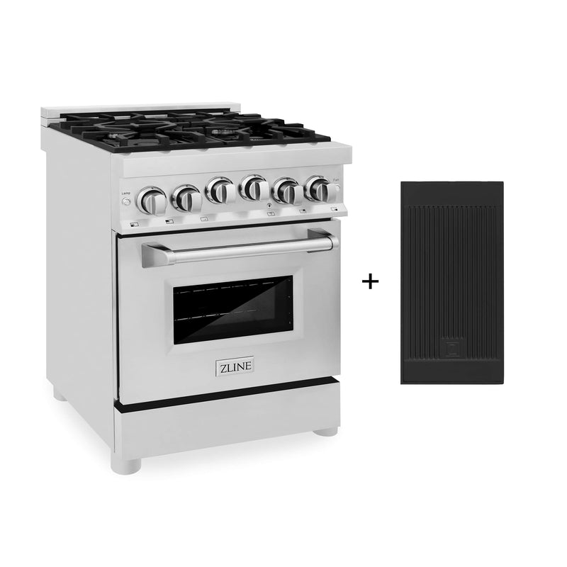 ZLINE 24-Inch Gas Range with 2.8 cu. ft. Gas Oven and Gas Cooktop with Griddle in Stainless Steel (RG-GR-24)