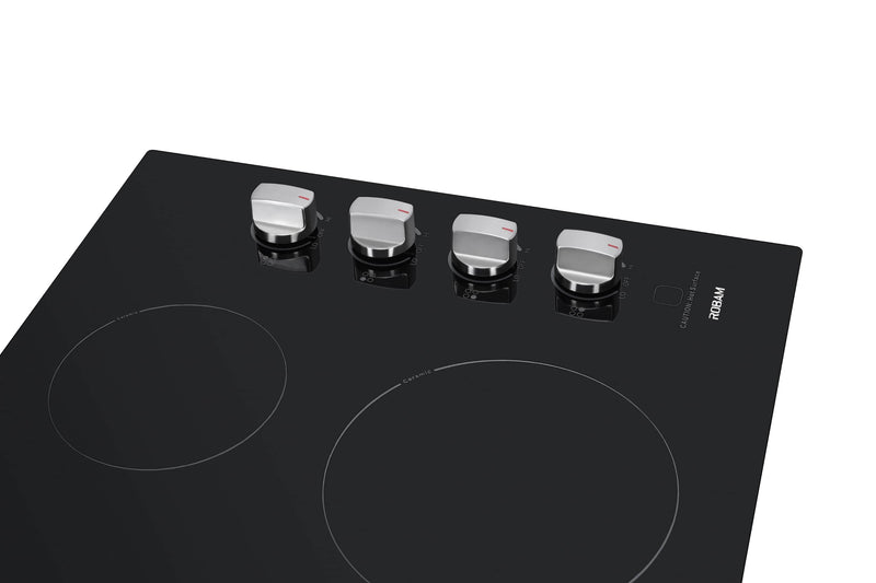 ROBAM 30-Inch Radiant Electric Ceramic Glass Cooktop in Black with 4 Elements including 2 Power Boil Elements (W412)