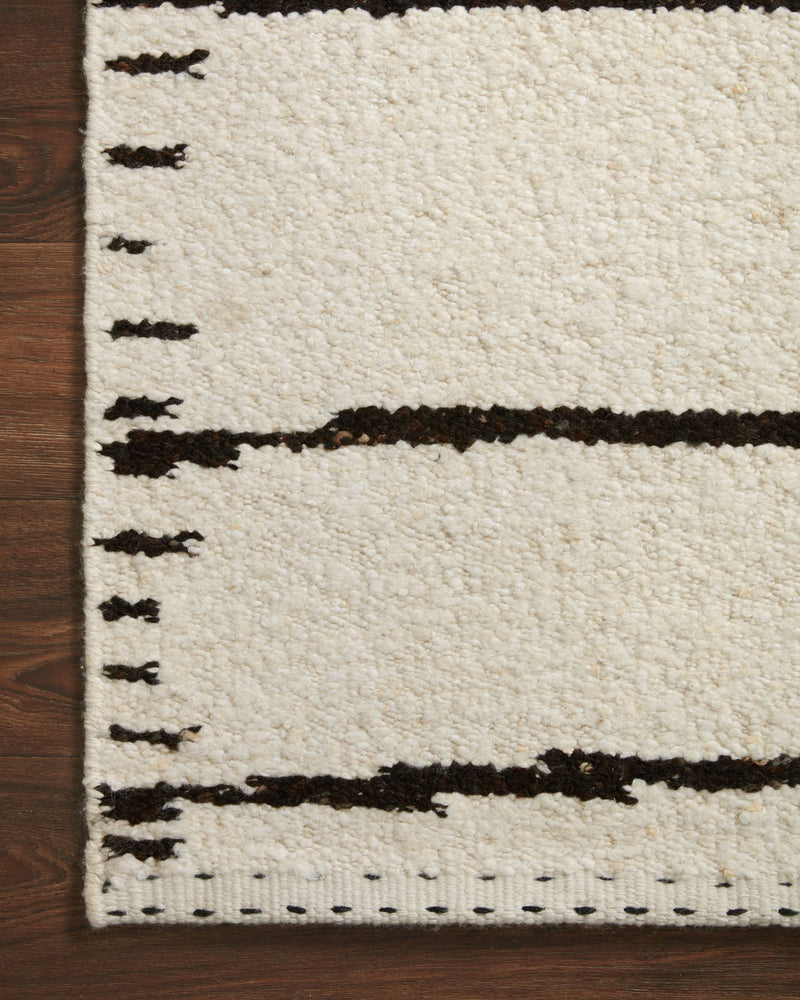 Loloi Roman Collection - Contemporary Hand Woven Rug in Ivory & Black (ROM-05)