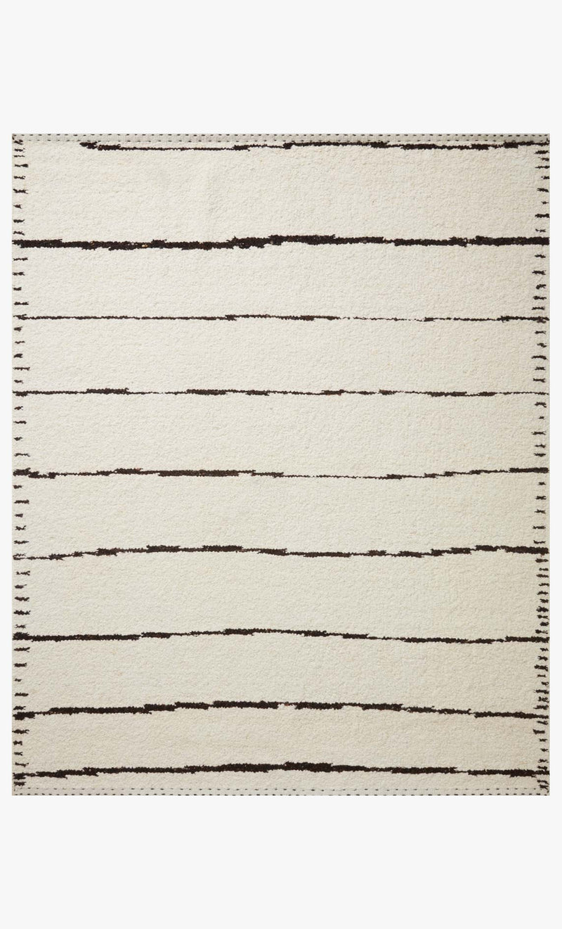 Loloi Roman Collection - Contemporary Hand Woven Rug in Ivory & Black (ROM-05)