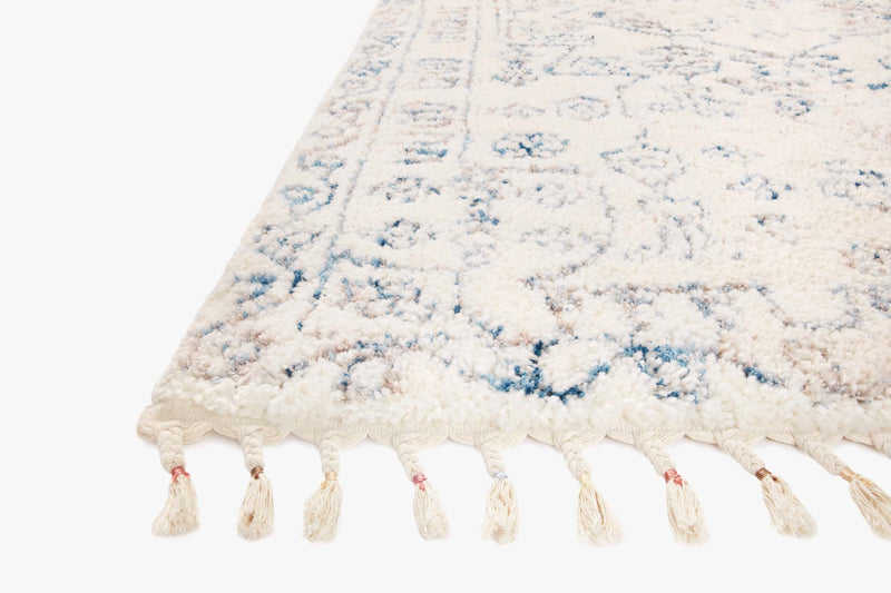 Justina Blakeney x Loloi Ronnie Collection - Contemporary Power Loomed Rug in Ivory & Ocean (RON-01)