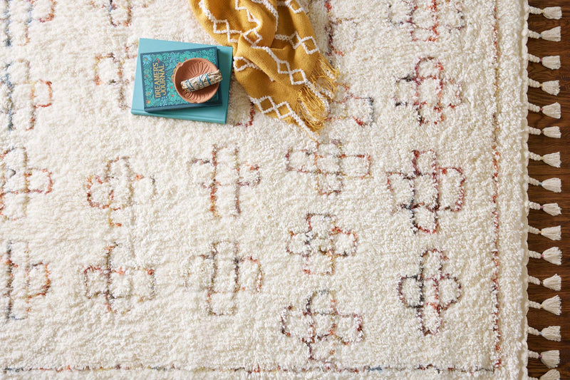 Justina Blakeney x Loloi Ronnie Collection - Contemporary Power Loomed Rug in Ivory & Sunset (RON-05)