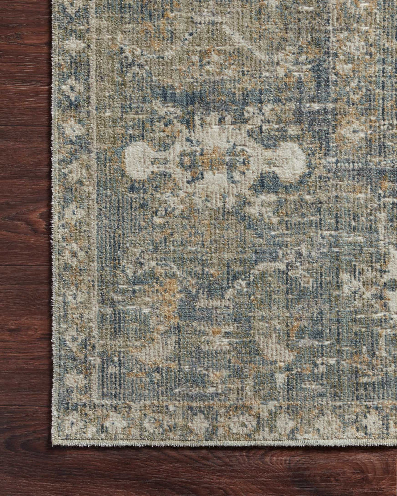 Chris Loves Julia x Loloi - Rosemarie Collection - Traditional Power Loomed Rug in Sand & Lagoon (ROE-03)